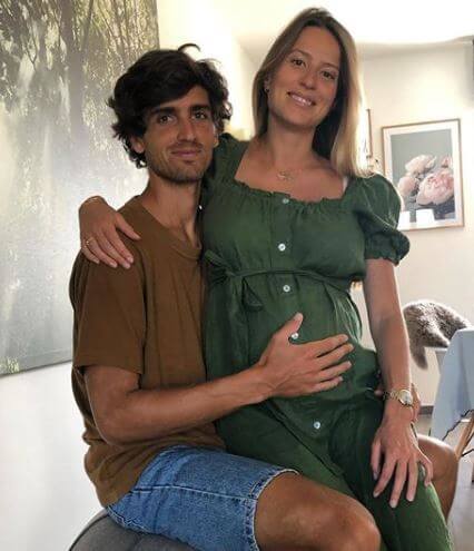 Jean-Roch Herbert's son, Pierre-Hugues Herbert with his girlfriend announcing the gender of the baby. 